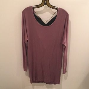 Purple Long Sleeve Cross Cross Back Dress - NWT